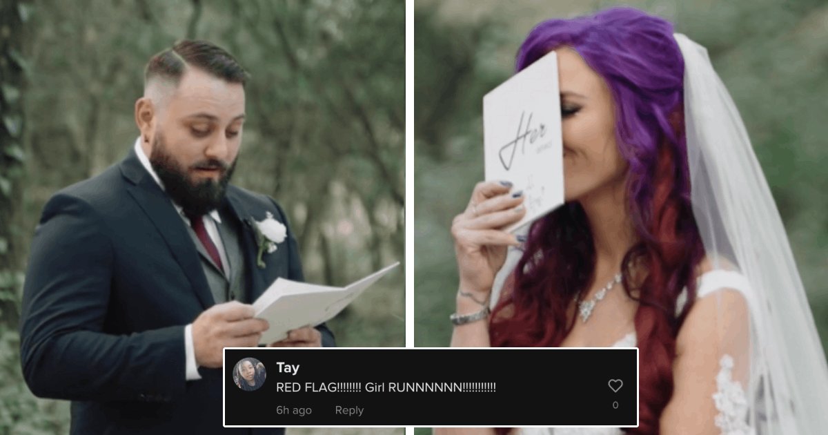 t6 15 1.png?resize=1200,630 - Groom Ends Up Making 'Disgusting' Wedding Vows And People Are Calling It A HUGE Red Flag