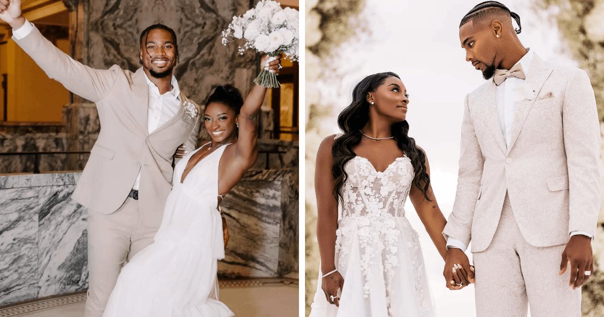 d1 3.png?resize=412,232 - Simone Biles Criticized For Wearing FOUR Dresses At Her Wedding Event But Still Looking Like The 'Average Bride'