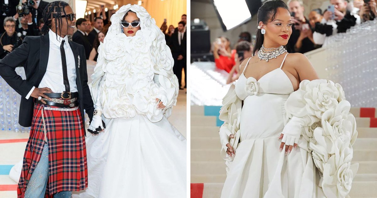 d11 1.jpg?resize=412,275 - Rihanna Slammed For 'Poor' Choice Of Styling At This Year's Met Gala As Diva Opts To 'Disguise' Her Baby Bump In White Attire