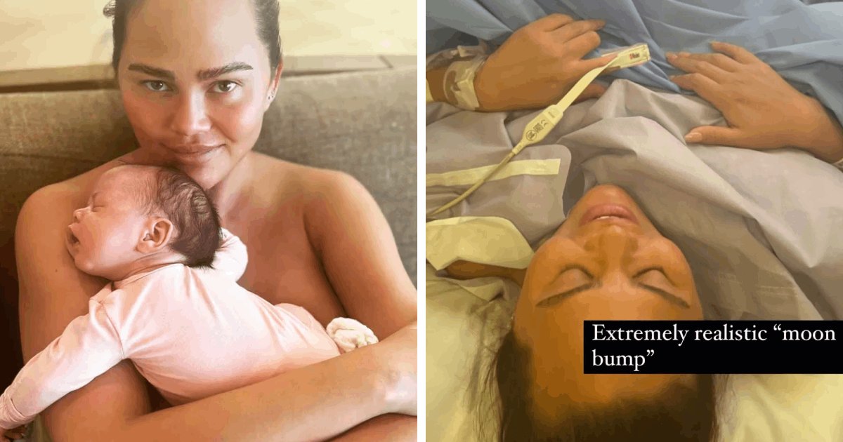 d2 3.png?resize=1200,630 - Chrissy Teigen Forced To Share 'Visuals' Of Her C-Section After Being Accused Of Faking Her Pregnancy & Using A Surrogate Instead