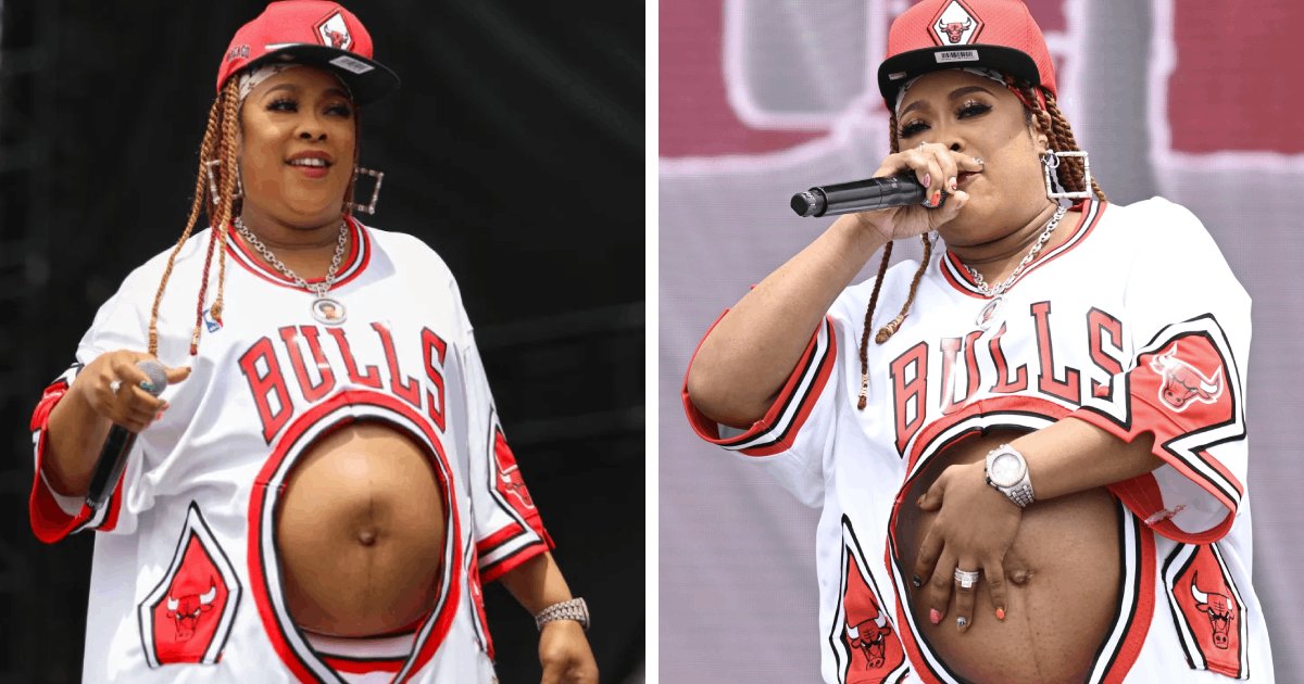 d4 2.png?resize=412,275 - EXCLUSIVE: Pregnant Rapper Da Brat Stuns Crowds By Wearing Jersey With Huge Hole In The Center