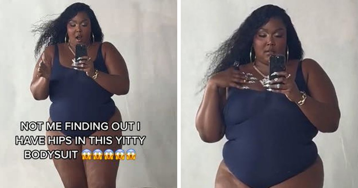 d99 1.jpg?resize=412,232 - "I've Got Hips & I'm So Proud Of Them!"- Lizzo Says She's 'Feeling Herself' While Exposing Her Curves In Revealing Blue Bodysuit