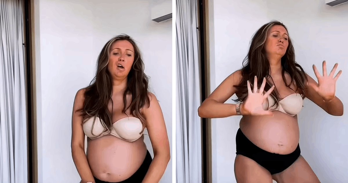 t5 48.png?resize=1200,630 - EXCLUSIVE: Pregnant Charlotte Dawson Reveals Her 'Bare Baby Bump' As She STRIPS DOWN To Underwear For Energetic Dance Routine