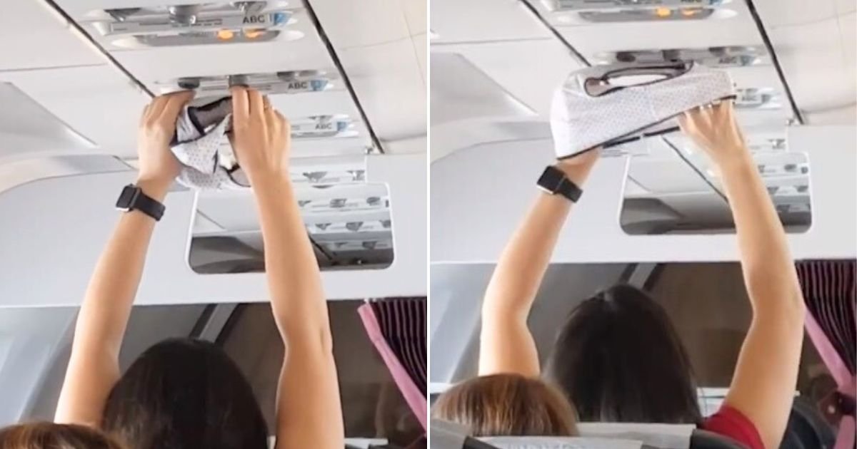 Woman Caught On Camera Using Plane Air Vents To Dry Underwear Whattolaugh