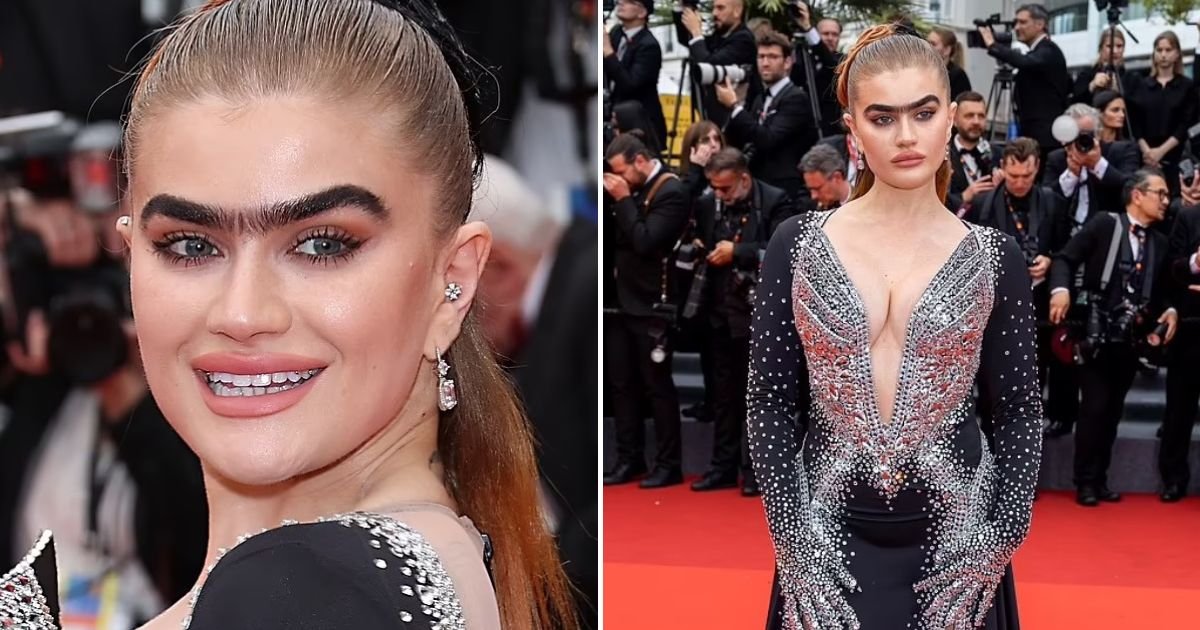 untitled design 29.jpg?resize=412,232 - Unibrow Model Steals The Spotlight As She Walks The Red Carpet At A Movie Premiere