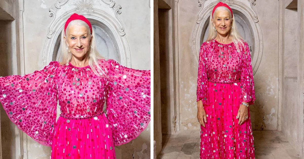 d180.jpg?resize=1200,630 - EXCLUSIVE: Actress Helen Mirren Slammed For Embracing Barbiecore Trend In Shimmery Hot Pink Sequin Attire