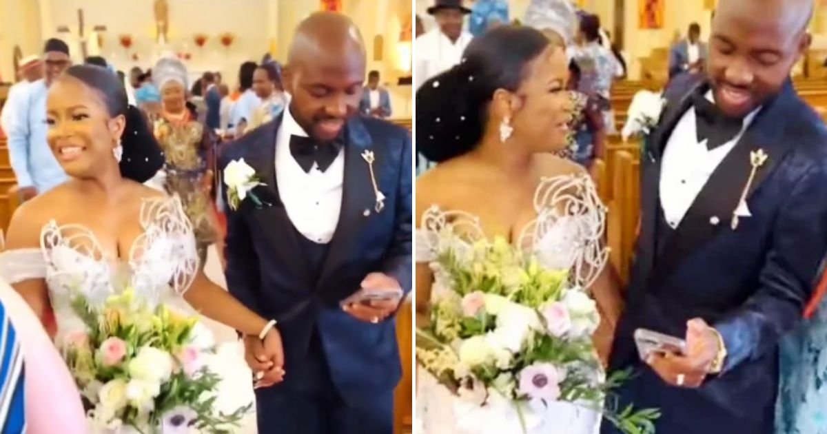 groom4.jpg?resize=412,232 - People Are Begging Woman To DIVORCE Her Husband After His 'Disrespectful Act' While Walking Down The Aisle
