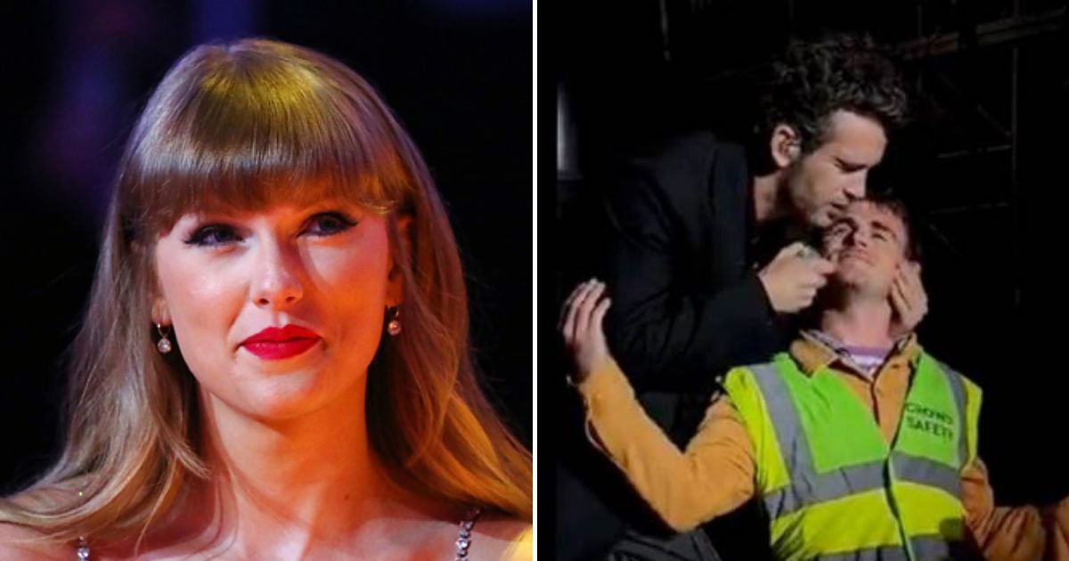 matty.jpg?resize=412,232 - JUST IN: Taylor Swift's Boyfriend Matty Healy Was Seen KISSING A Male Security Guard During Performance With His Band