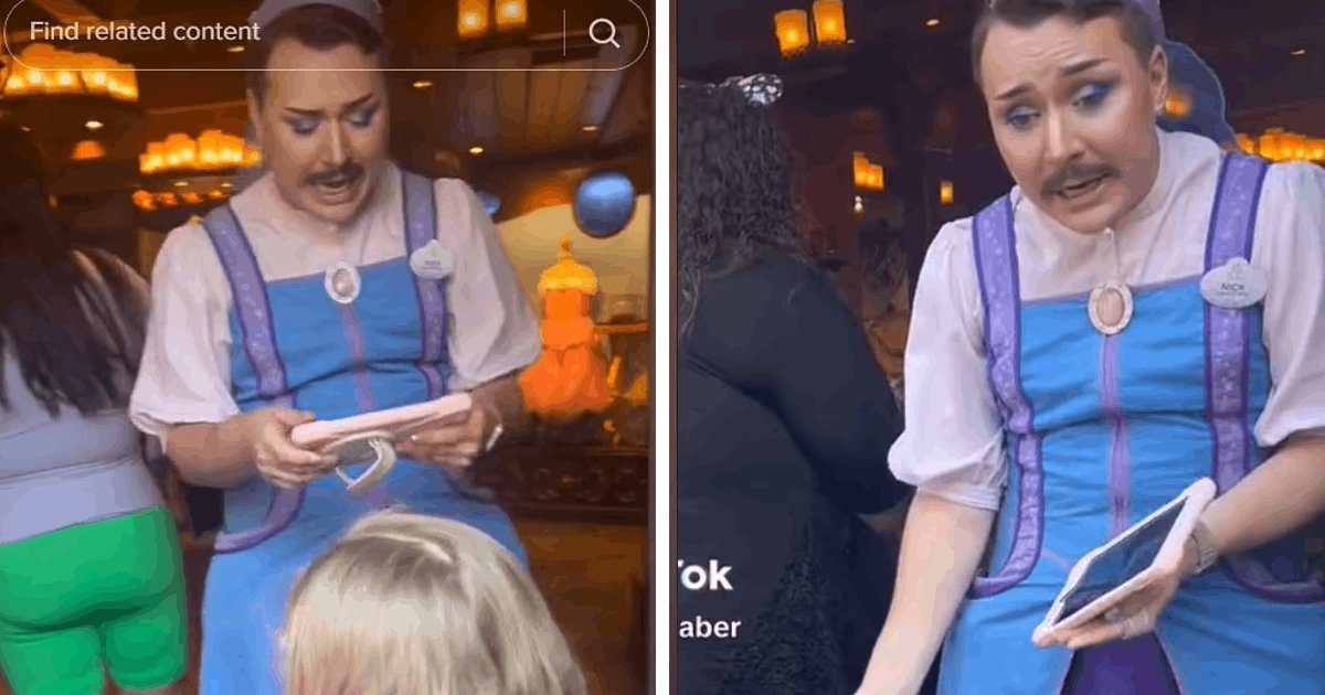 t1 50.png?resize=412,275 - EXCLUSIVE: Male Disneyland Employee Dressed As 'Fairy Godmother' While Boasting Mustache Sparks Major Backlash