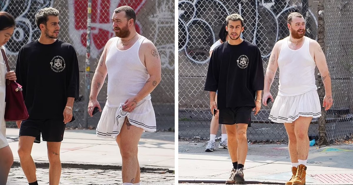 d75.jpg?fit=1024%2C538&ssl=1&strip=all - EXCLUSIVE: Sam Smith SLAMMED For Wearing A SKIRT In Public With A Matching Tank Top