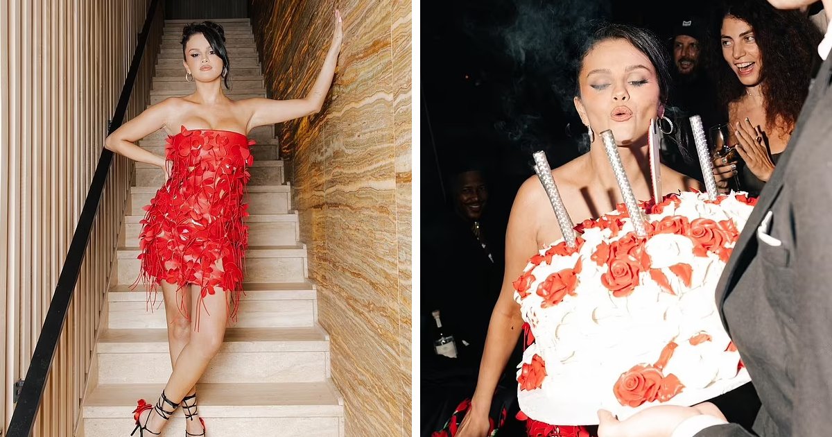 d86 1.jpg?resize=1200,630 - JUST IN: Selena Gomez SIZZLES In Red Mini Dress While Enjoying Lavish Meal For Her 31st Birthday