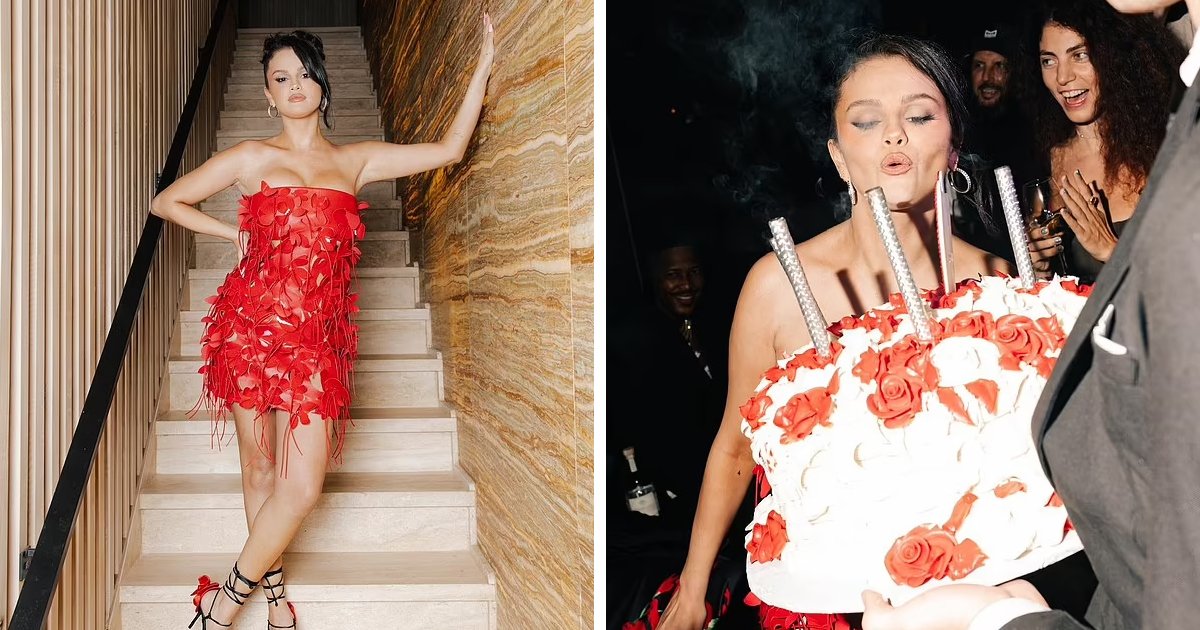 d86 1.jpg?resize=412,275 - JUST IN: Selena Gomez SIZZLES In Red Mini Dress While Enjoying Lavish Meal For Her 31st Birthday