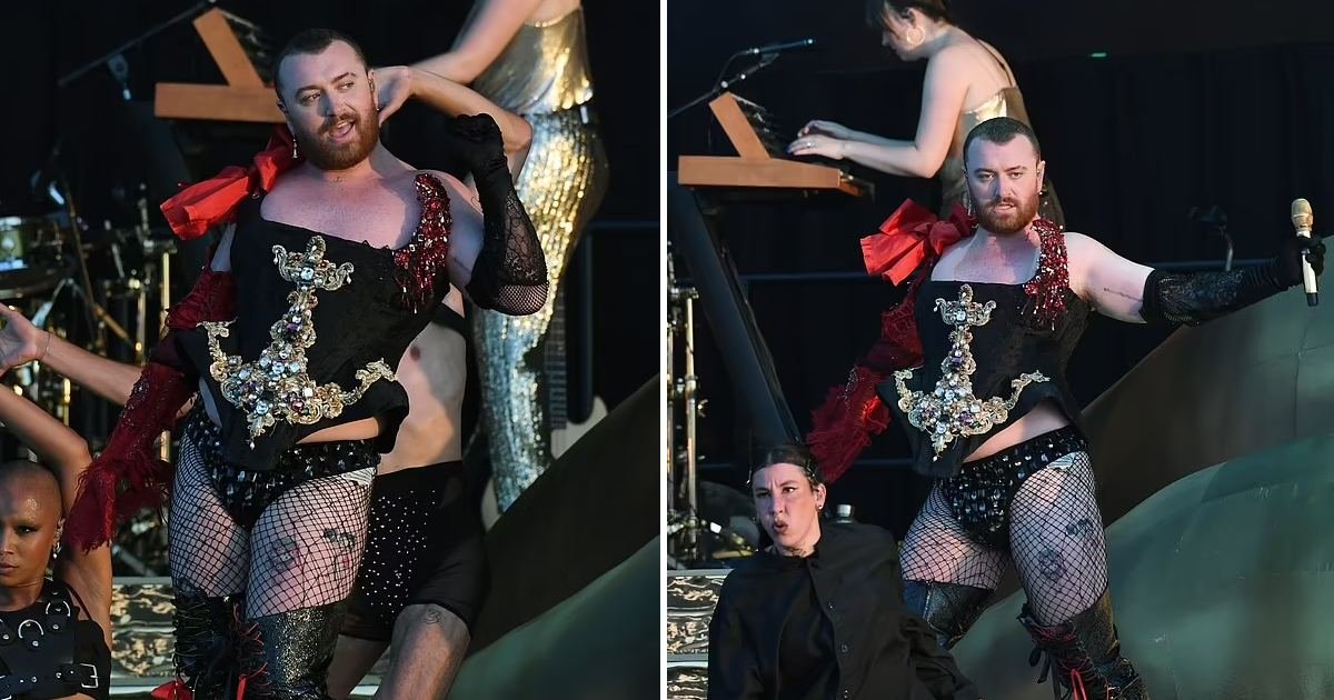 t1 1.jpeg?resize=412,232 - BREAKING: Sam Smith Starts Fresh Controversy With Striking Embellished Corset, Fishnet Tights, & Skimpy Pants