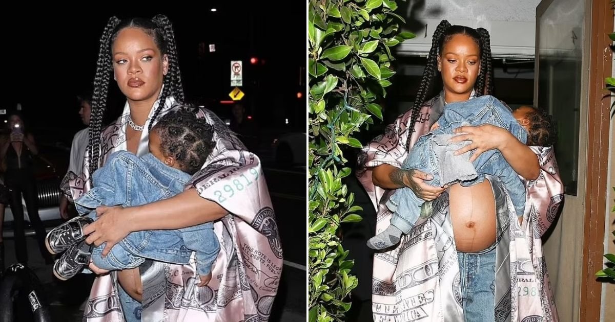 untitled design 31.jpg?resize=412,275 - Rihanna Shows Off Her Baby Bump And Flaunts Her Pregnancy Glow In Rare Appearance Alongside Her Son RZA