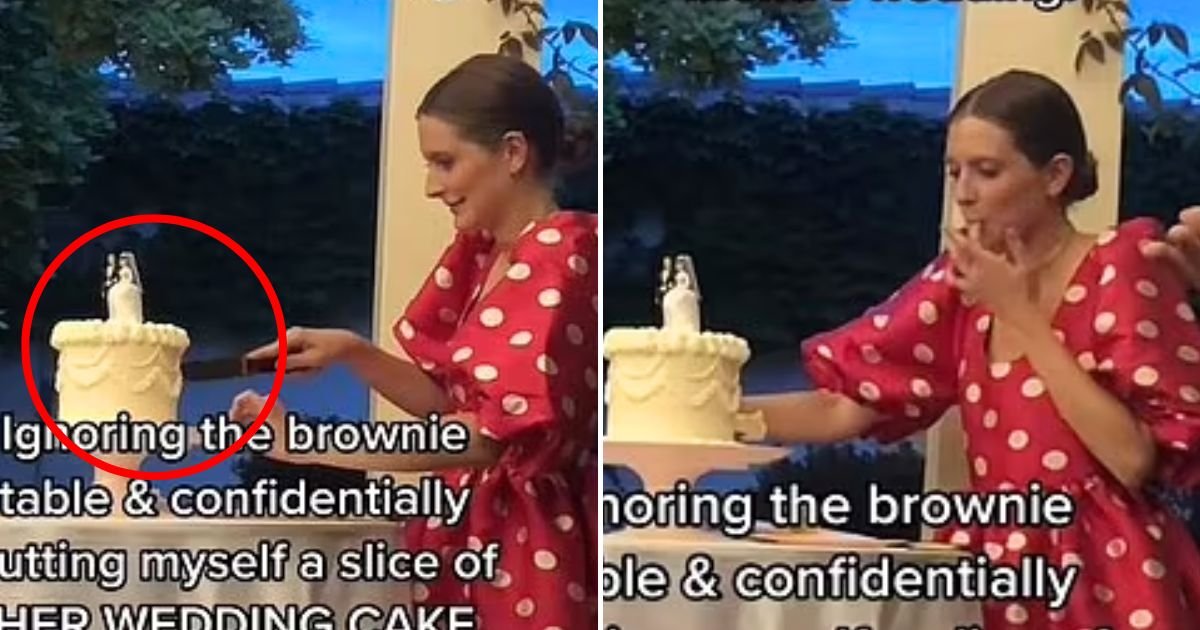 cake.jpg?resize=1200,630 - Wedding Guest Accidentally Slices The Bride And Groom's Cake As She Thinks They Had 'Forgotten' To Serve It