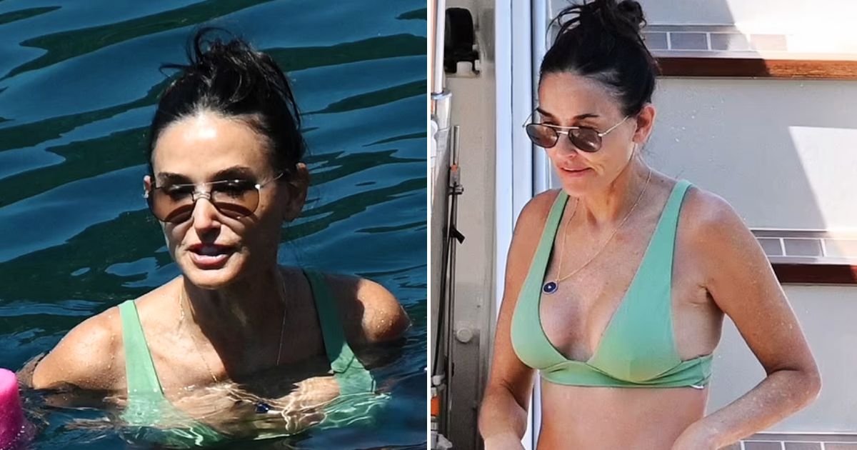 demi5.jpg?resize=412,275 - JUST IN: Demi Moore, 60, STUNS Fans As She Makes A Splash In Her Green Bikini While Soaking Up The Sun In The Mediterranean