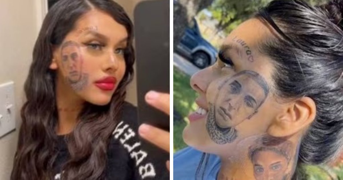 m5.png?resize=1200,630 - JUST IN: Woman Gets Portrait Of 'Cheating' Partner TATTOOED On Her Face