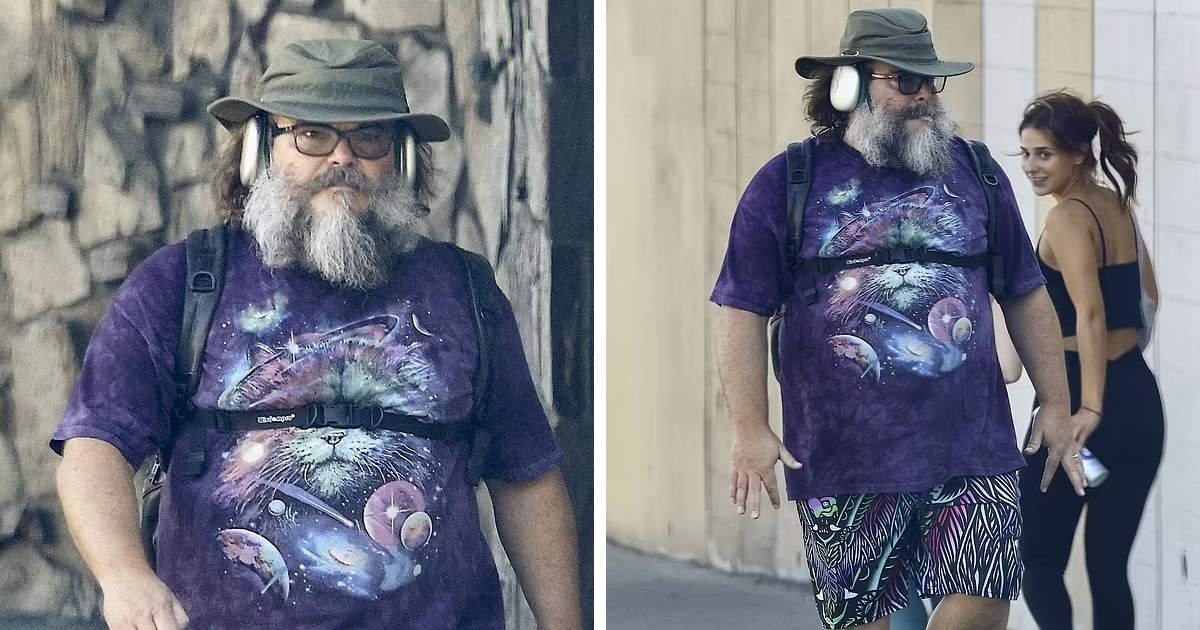 t3.jpeg?resize=1200,630 - EXCLUSIVE: Jack Black Turns Heads While Rocking Eclectic Look Featuring Cat T-Shirt & Colorful Shorts