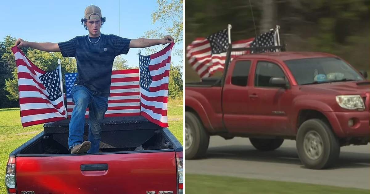 t7 1.jpeg?resize=1200,630 - "My Teenage Son Left School For Being Told To Remove His 'Many' American Flags From His Truck! Is That Fair?"
