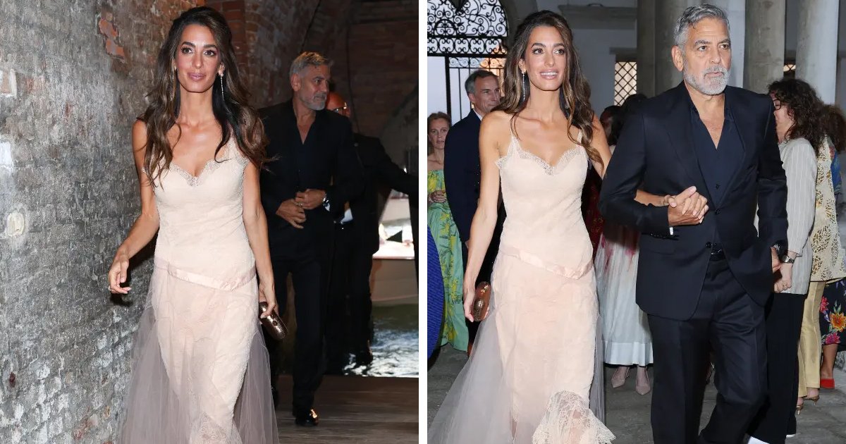 d67.jpg?resize=1200,630 - EXCLUSIVE: Amal Clooney Radiates Perfection In Pink Lace For Romantic Night Out With Husband George Clooney In Venice