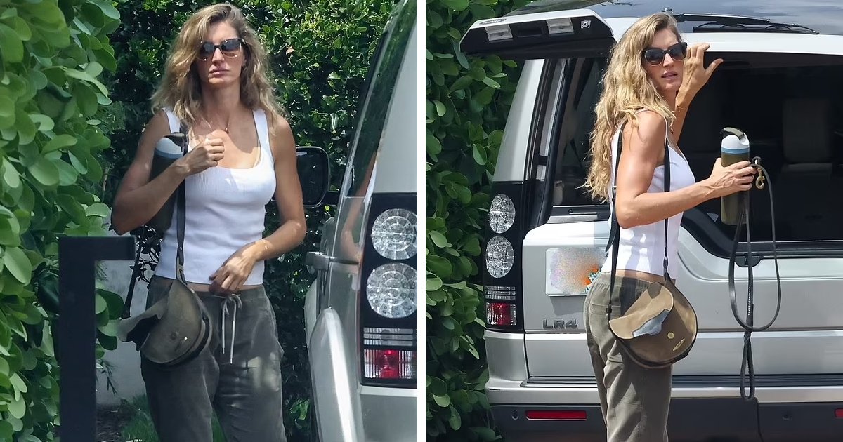 t4.jpg?resize=412,275 - JUST IN: Supermodel Gisele Showcases Her Toned Abs In A White Tank Top While Arriving At Her New Temporary Home