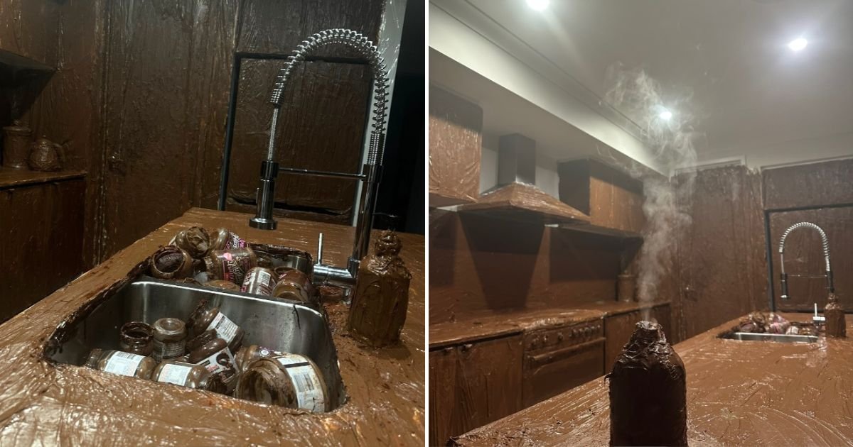 untitled design 2023 09 15t082919 697.jpg?resize=412,232 - Man Branded As 'Cruel' After 'Pranking' His Parents By Covering Their Entire Kitchen In Chocolate