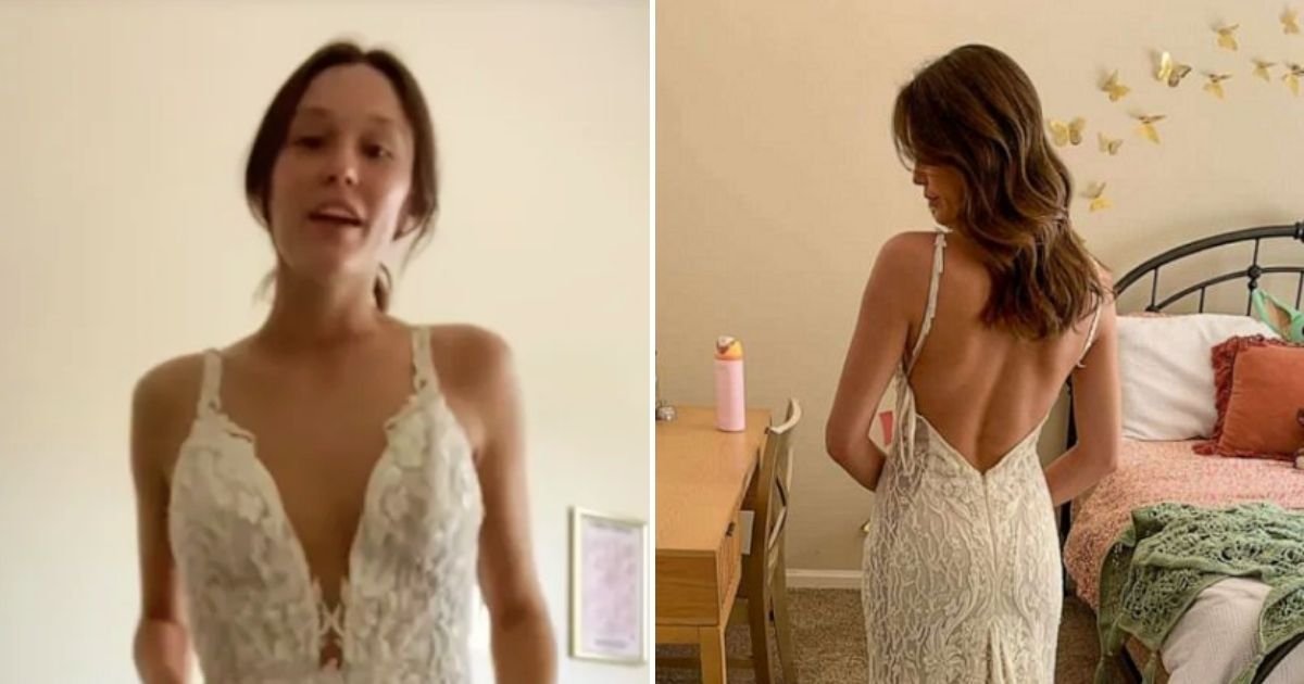 dress5.jpg?resize=412,232 - Woman Hits The JACKPOT After She Stumbled Upon A Wedding Dress Worth Over $6,000 For Only $25 At Local Thrift Store