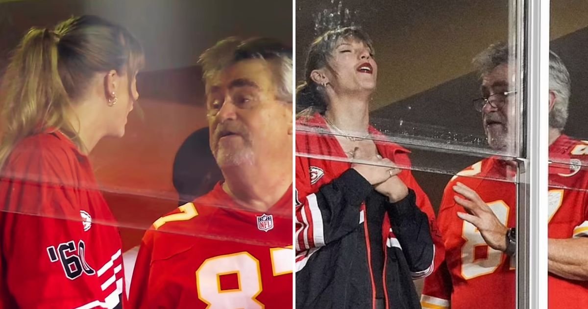 ed5.jpg?resize=412,232 - JUST IN: Taylor Swift Chats With Travis Kelce's DAD While His Mother Is Spotted Wearing A Swiftie-Style Friendship Bracelet