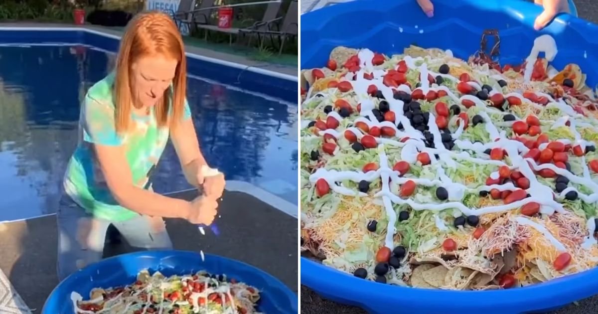 nachos5.jpg?resize=1200,630 - ‘Nachos For My 12 Kids!’ Mother-Of-Twelve Gets Criticized For Serving Her Children A Giant Portion Of Nachos Inside A Baby Pool