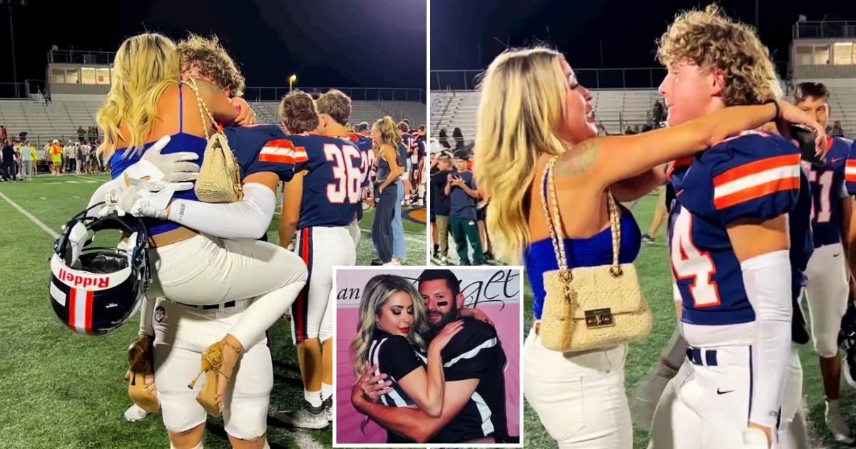 amber4.jpg?resize=412,275 - Mom Who Was Slammed For 'Straddling' Her Son After Football Game Shares ANOTHER Photo Of Her Embracing A Grown Man