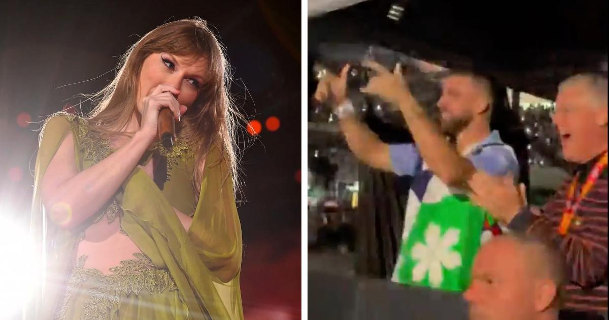 d1 1.jpeg?resize=412,275 - EXCLUSIVE: Travis Kelce Goes Wild As NFL Superstar Dances With Taylor Swift’s Dad During Eras Tour Stop