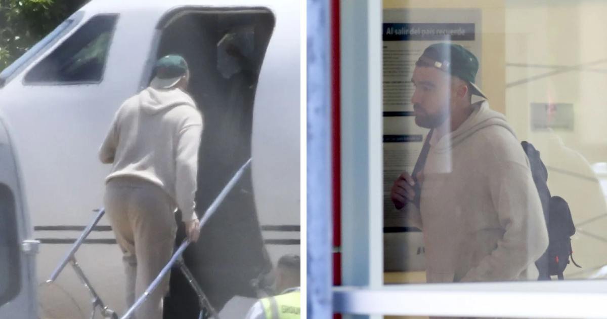 d4 1.jpeg?resize=412,275 - “It Was Short But It Was Sweet!”- Travis Kelce Drowns His Tears With Fast Food As NFL Star Pictured Flying Out Of Argentina