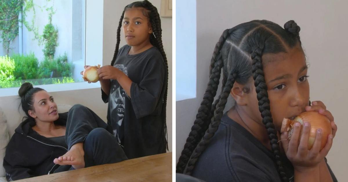 d5 4.jpeg?resize=412,275 - “That’s What You Call Poor Parenting!”- Kim Kardashian Slammed For Allowing Daughter To Eat RAW Onion Like An Apple