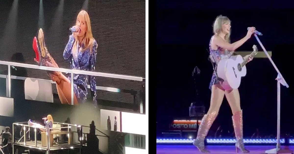 d97.jpg?resize=1200,630 - “The Show MUST Go On!”- Singer Taylor Swift Pulls Out Her ‘Barbie’ Move After Breaking Her Heel While Performing Live On Stage