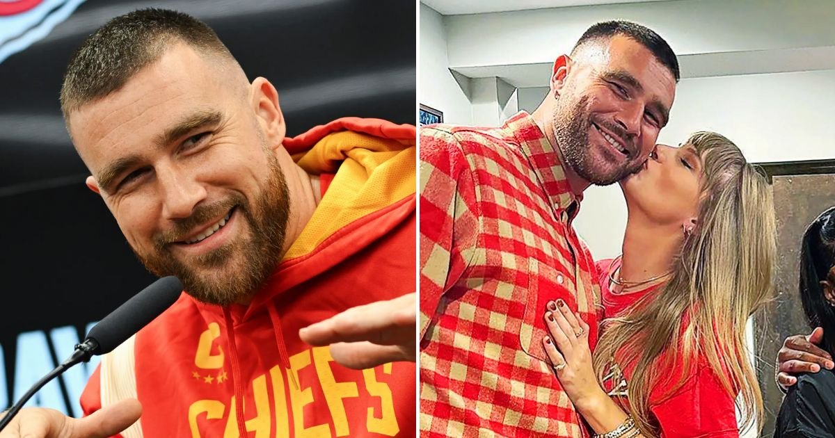 kelce4.jpg?resize=412,275 - JUT IN: Fans Go Wild After Travis Kelce's Response To A Reporter Who Asked If He Is 'In Love' With His Girlfriend Taylor Swift