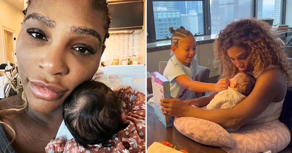 serena4.jpg?resize=1200,630 - JUST IN: Serena Williams, 42, Shares Photo Of Herself Cuddling With 3-Month-Old Daughter And Admits She's 'Not Okay Today'