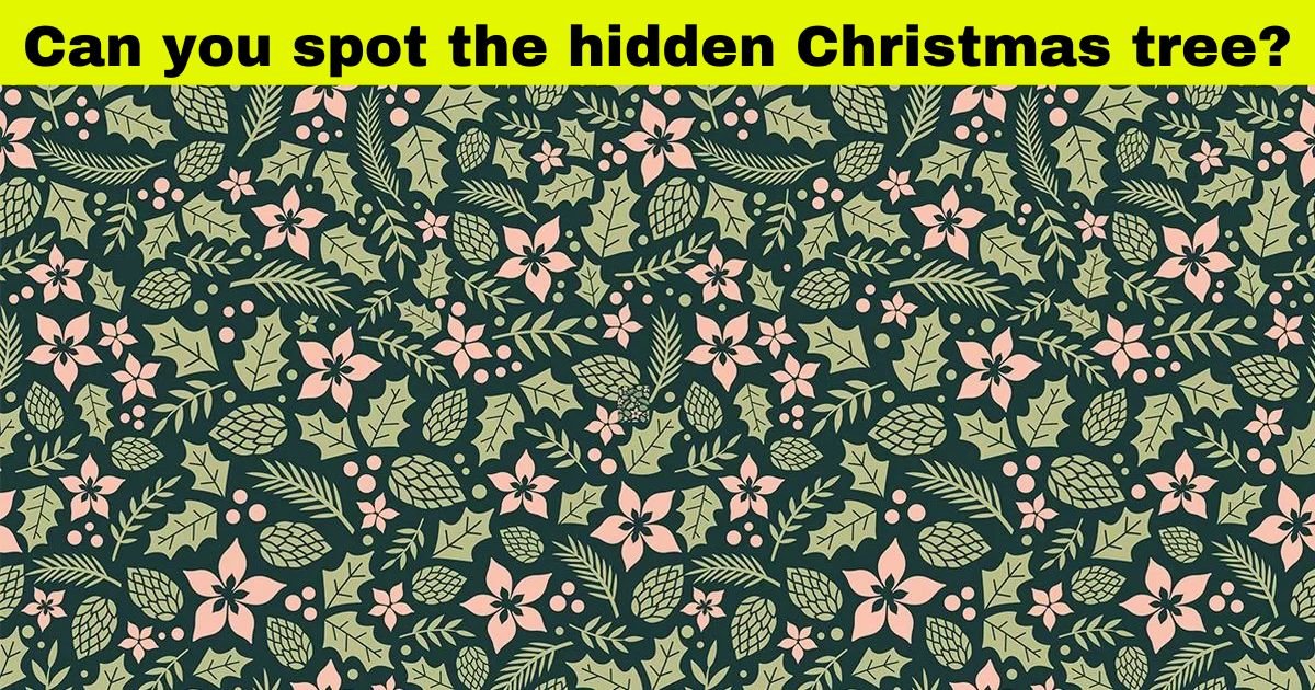 tree3.jpg?resize=1200,630 - 9 Out Of 10 Viewers Can't Spot The Hidden CHRISTMAS Tree In This Pattern But How Fast Can You Find It?