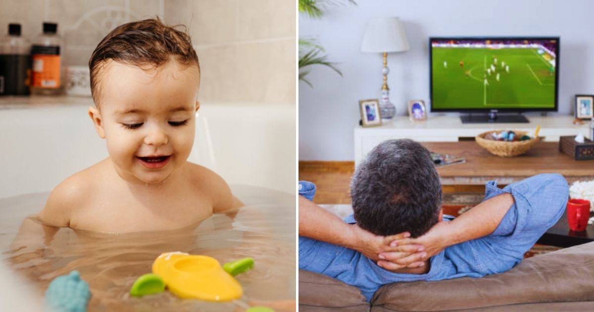 bath4.jpg?resize=1200,630 - 'My Husband LEAVES Our Son Alone In The Bath Because He Wants To Watch TV – Am I The One In The Wrong For Getting Mad At Him?'