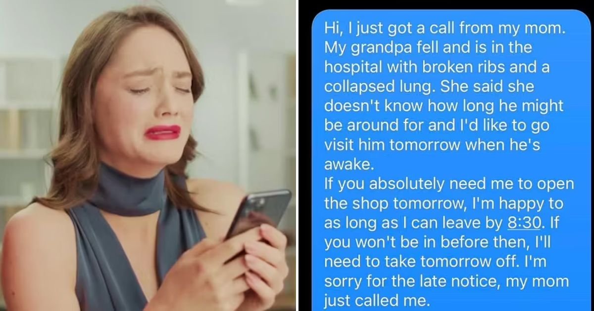 boss4.jpg?resize=412,232 - Woman Shares Boss' ‘HEARTLESS’ Response After Asking For Emergency Day Off To See Grandfather Who Had A Major Fall