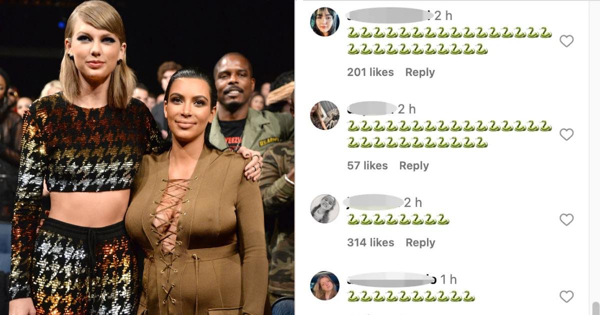 d1 1.jpeg?resize=412,275 - BREAKING: Taylor Swift Fans FLOOD Kim Kadashian's Social Media Account With SNAKE Emojis