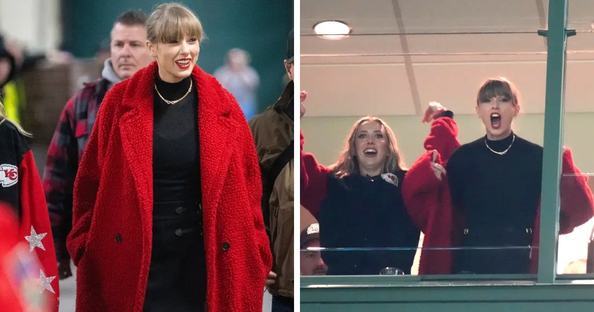 d1.jpg?resize=1200,630 - BREAKING: "She's Back!"- Taylor Swift Stuns In Her Signature Red Lips While Attending Travis Kelce's NFL Game