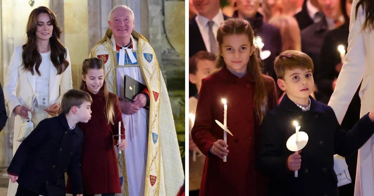 d5 2.jpeg?resize=1200,630 - EXCLUSIVE: Mischievous Prince Louis Blows Out Sister Princess Charlotte's Candle During Christmas Concert As Worried Mom Princess Kate Looks On