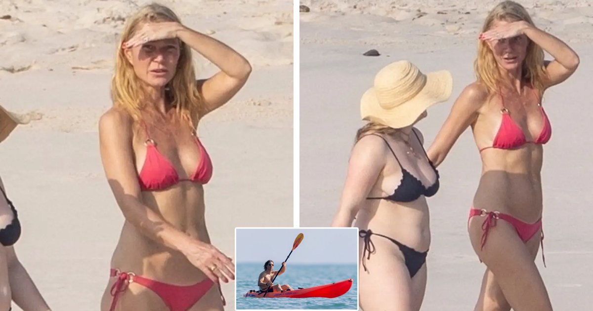 d85.jpg?resize=412,275 - JUST IN: "Put Some Clothes On!"- Gwyneth Paltrow Told To 'Cover Up' After Star Pictured In 'Barely There' Swimsuit With 'Washboard Abs' On Display