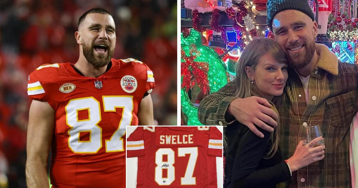 m1 3.jpeg?resize=1200,630 - BREAKING: Travis Kelce Makes His Relationship OFFICIAL After Signing Custom 'Swelce' Jersey For Kansas City Chiefs Auction