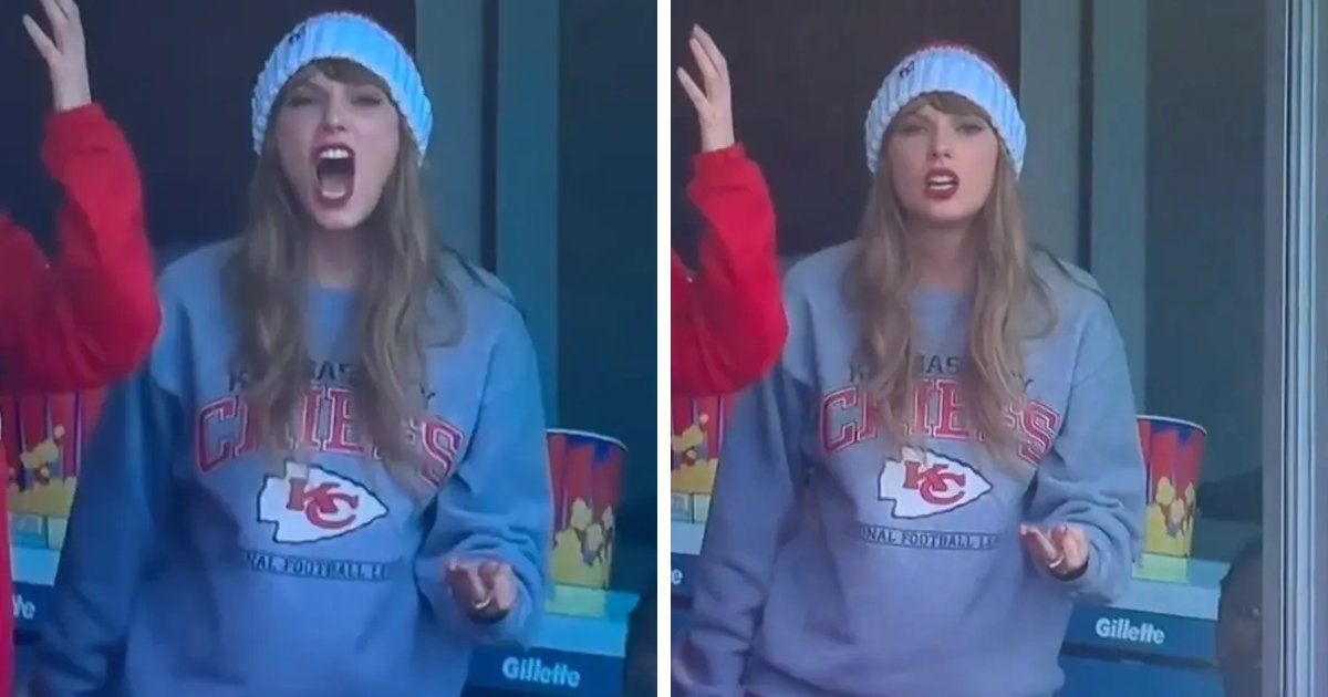m1 7 1.jpg?resize=1200,630 - "She's A MAD WOMAN!"- Taylor Swift Irks NFL Fans After Giving Bizarre HEATED Reaction As Lover Travis Kelce Gets Pushed During Game