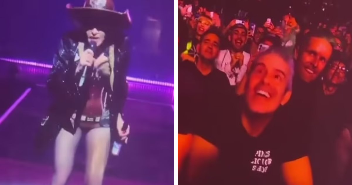 m2 8 1.jpg?resize=412,275 - EXCLUSIVE: Madonna DRAGS Top Host Andy Cohen On Stage During Live Performance & THREATENS Him For Speaking About Her On Air