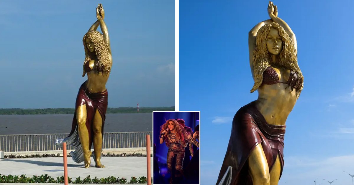 d138.jpg?resize=1200,630 - BREAKING: Fans Gather In Fury After 'Bizarre' Looking Statue Of Superstar Singer Shakira Unveiled In Her Hometown
