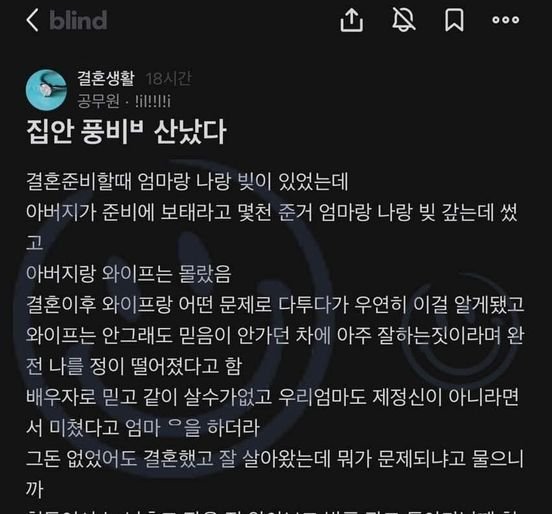 ec9980ec9db4ed9484.jpg?resize=412,232 - 와이프 때문에 집안 풍비ㅂ산 났다는 블라인