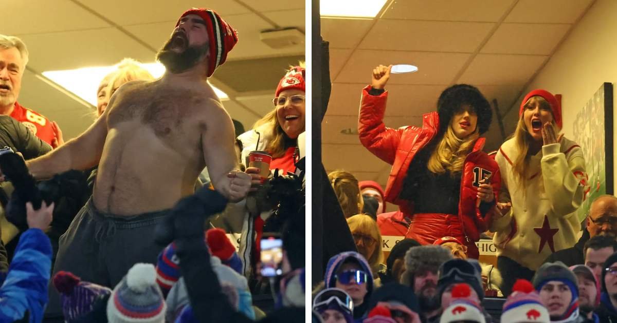 m1 3 1.jpeg?resize=1200,630 - JUST IN: Shocked Taylor Swift Gives 'Awkward' Reaction After Jason Kelce Removes Shirt To Celebrate Kansas City Chiefs Win