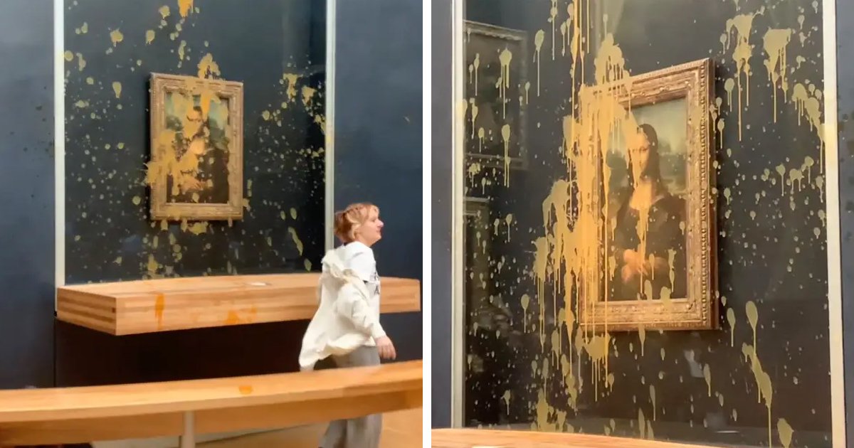 m3 17.jpg?resize=412,275 - BREAKING: Protesters Damage World Famous Mona Lisa Painting In Paris By THROWING Soup